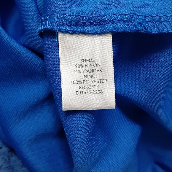 Christopher & Banks Womans Top Size LARGE Pullover Lined, Blue, Short Sleeve - Picture 4 of 8